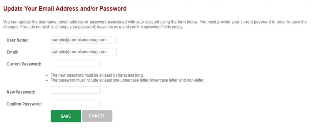 change password